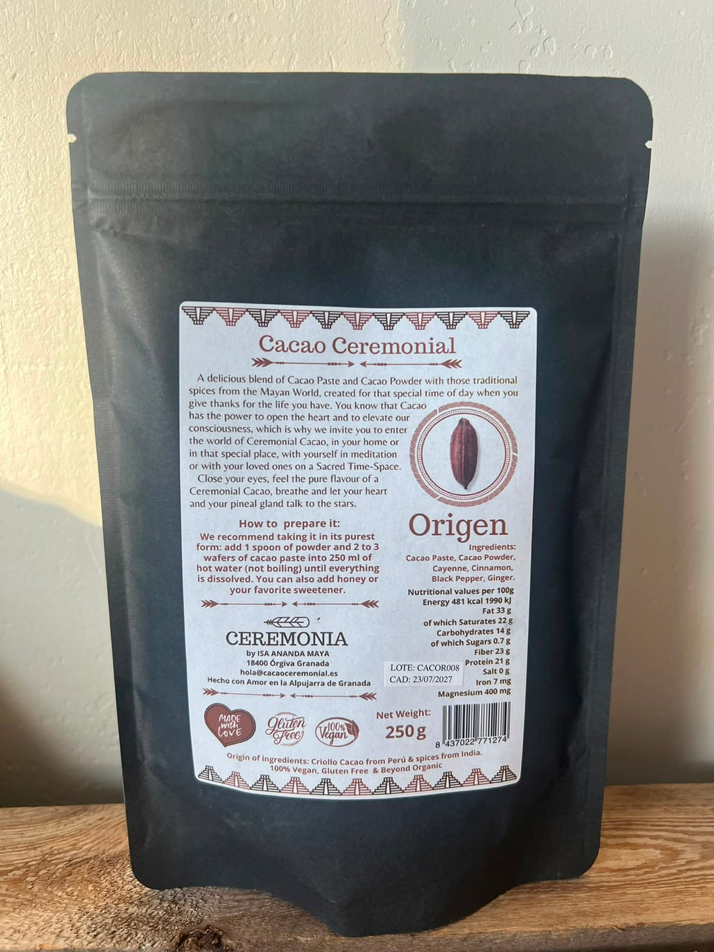 CACAO ORIGEN 250G